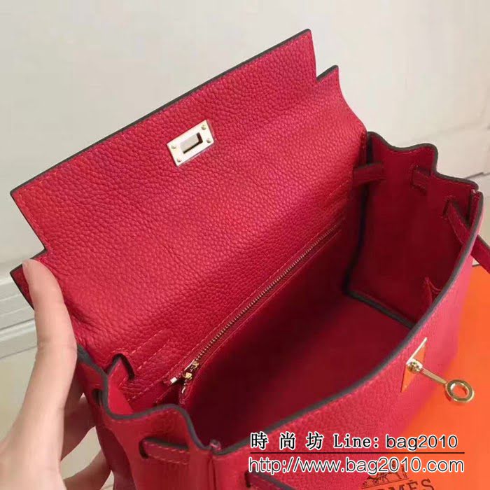 愛馬仕Hermes 荔枝紋頭層牛皮凱莉包 可手提肩背 0AM1659